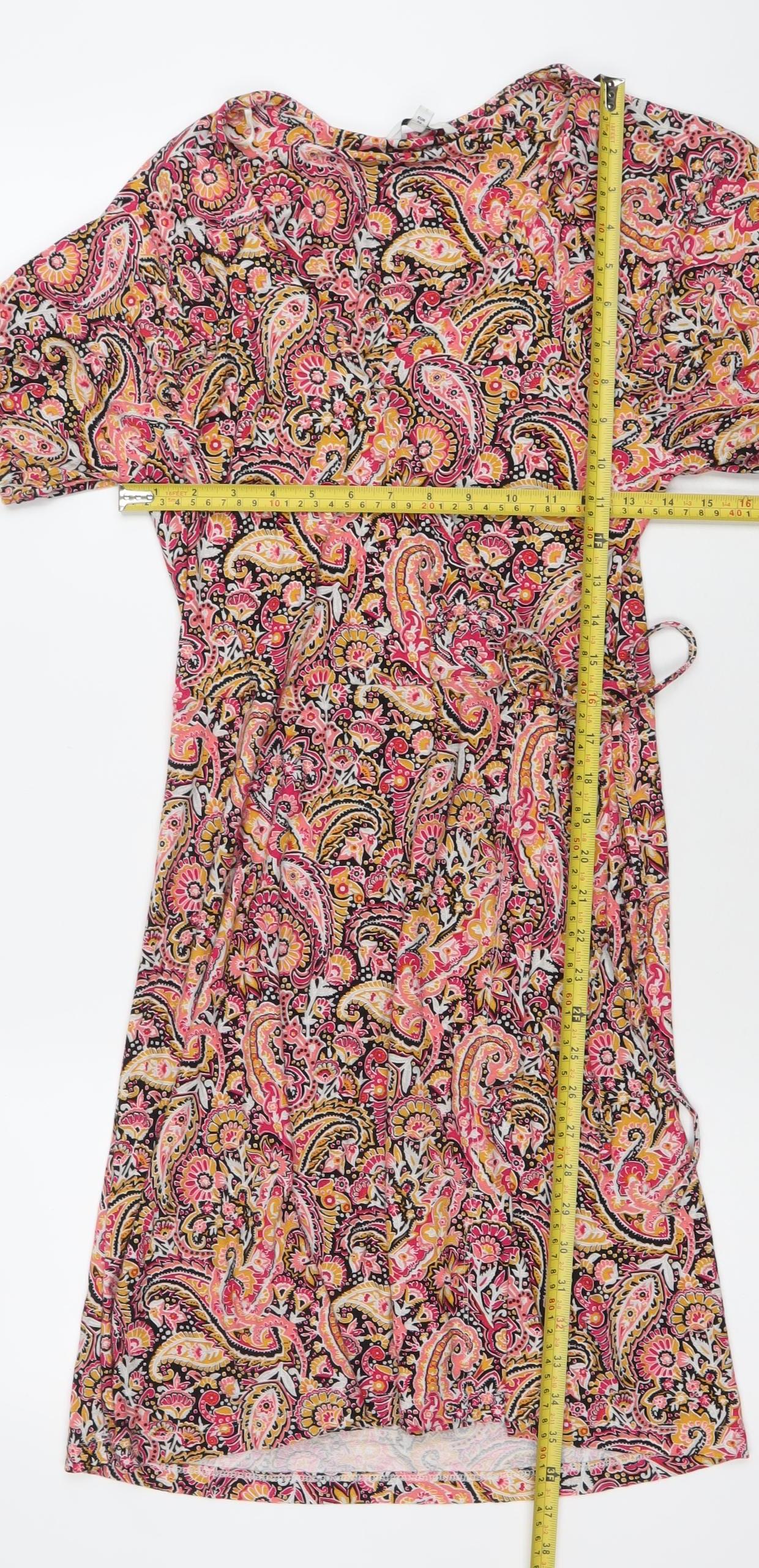 Next Womens Multicoloured Paisley Wrap Dress Size 6