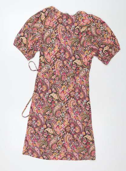 Next Womens Multicoloured Paisley Wrap Dress Size 6