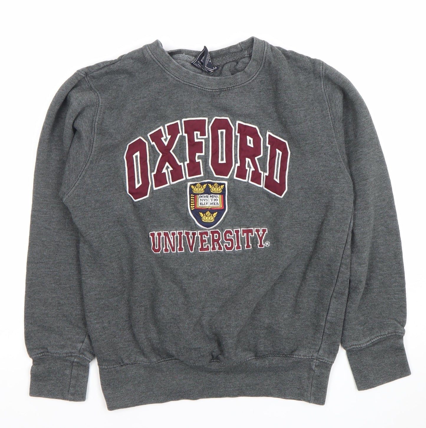 Oxford University Boys Grey XS Pullover Sweatshirt Logo Crew Neck