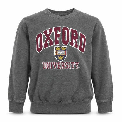 Oxford University Boys Grey XS Pullover Sweatshirt Logo Crew Neck