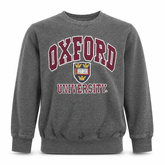 Oxford University Boys Grey XS Pullover Sweatshirt Logo Crew Neck