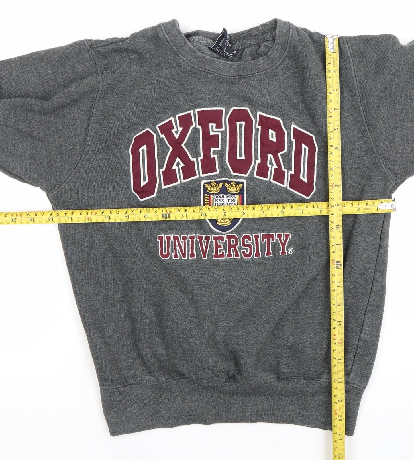 Oxford University Boys Grey XS Pullover Sweatshirt Logo Crew Neck
