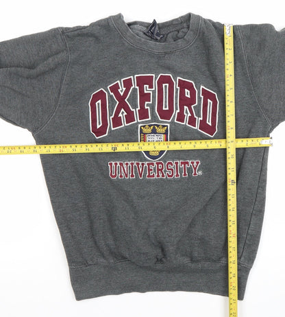 Oxford University Boys Grey XS Pullover Sweatshirt Logo Crew Neck