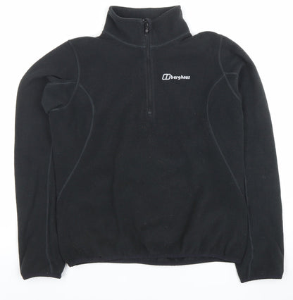 Berghaus Womens Black Fleece Pullover Sweatshirt UK 10 Outdoor Hiking