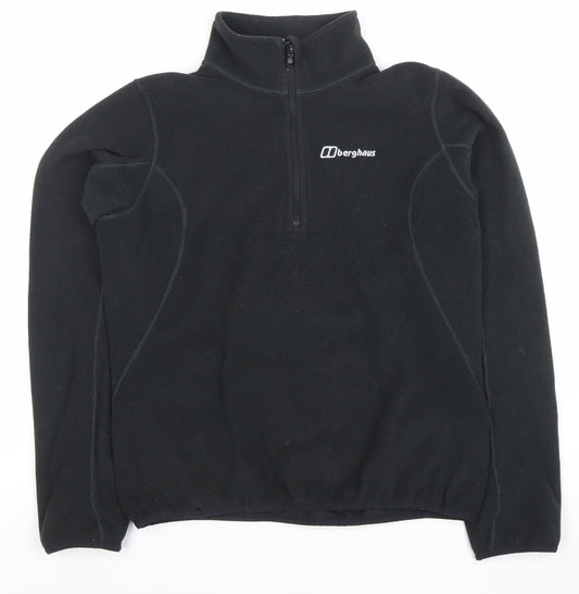 Berghaus Womens Black Fleece Pullover Sweatshirt UK 10 Outdoor Hiking