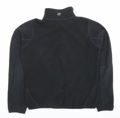 Berghaus Womens Black Fleece Pullover Sweatshirt UK 10 Outdoor Hiking