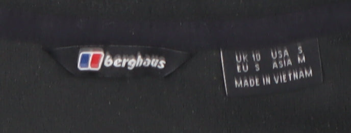 Berghaus Womens Black Fleece Pullover Sweatshirt UK 10 Outdoor Hiking