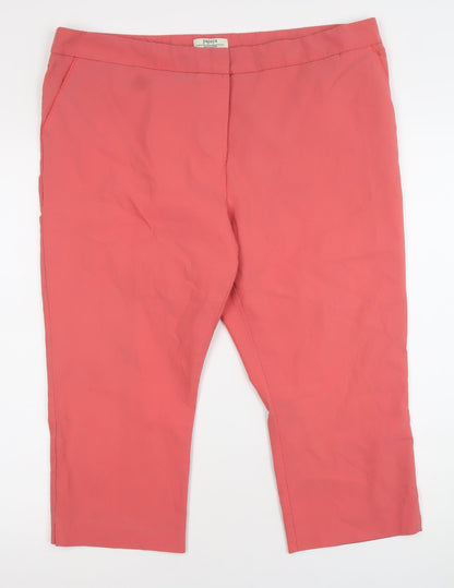Papaya Weekend Womens Pink Straight Leg Trousers Size 18 Viscose Blend