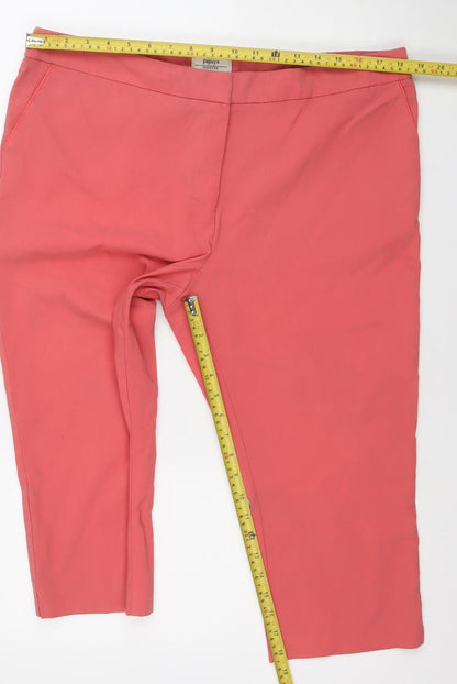 Papaya Weekend Womens Pink Straight Leg Trousers Size 18 Viscose Blend