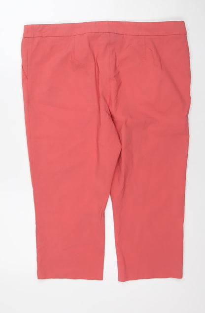 Papaya Weekend Womens Pink Straight Leg Trousers Size 18 Viscose Blend