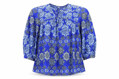 Marks and Spencer Women’s Blue Floral Tunic Blouse Size 8