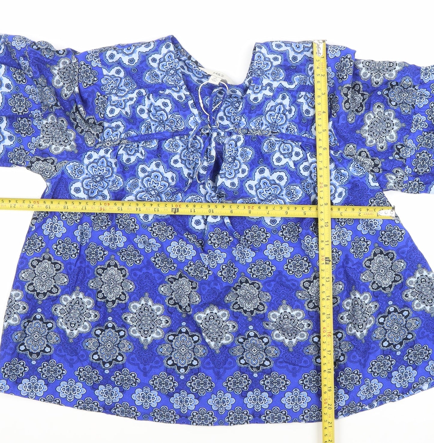 Marks and Spencer Women’s Blue Floral Tunic Blouse Size 8