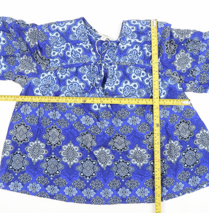 Marks and Spencer Women’s Blue Floral Tunic Blouse Size 8