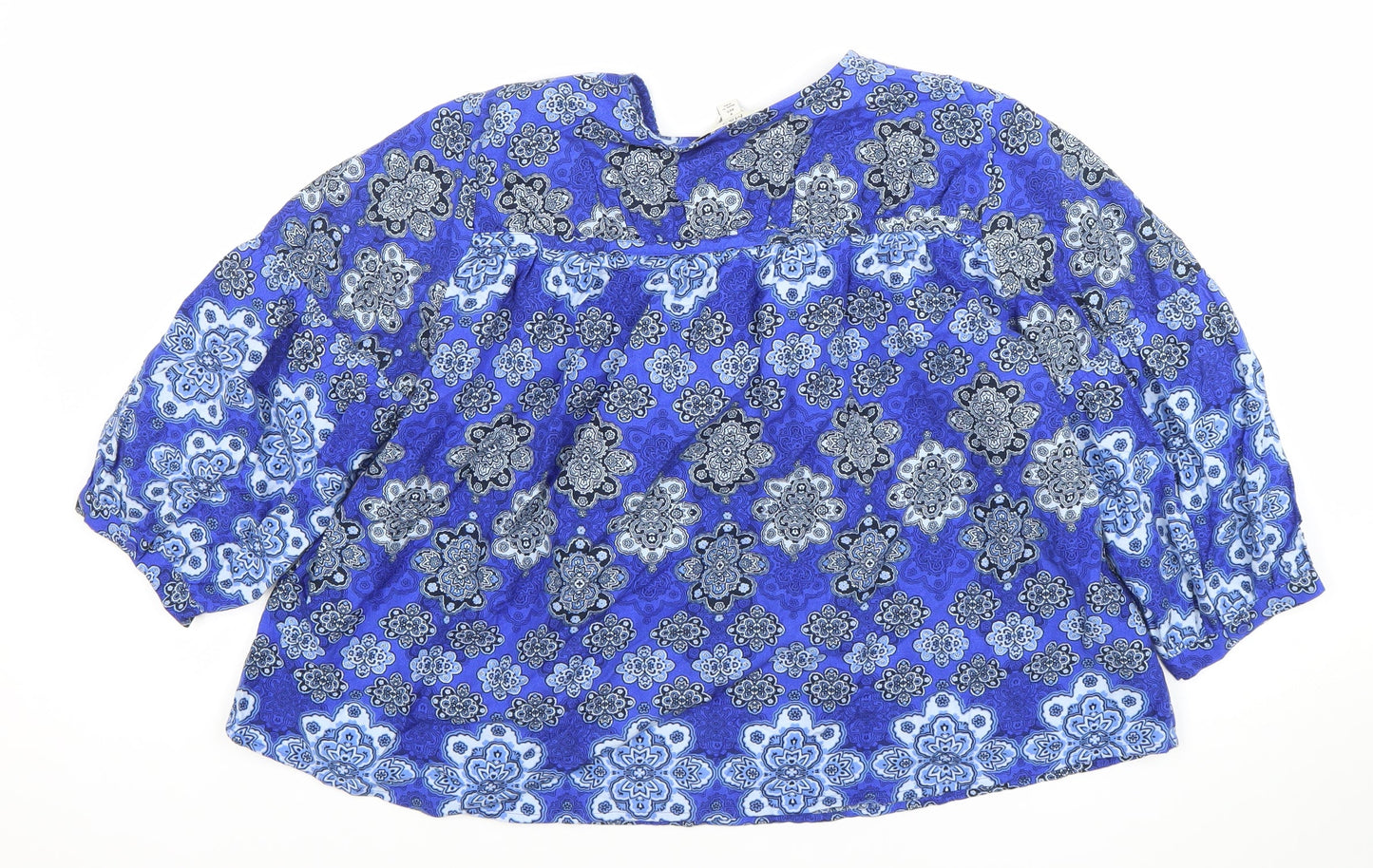 Marks and Spencer Women’s Blue Floral Tunic Blouse Size 8