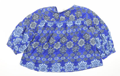 Marks and Spencer Women’s Blue Floral Tunic Blouse Size 8