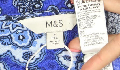Marks and Spencer Women’s Blue Floral Tunic Blouse Size 8