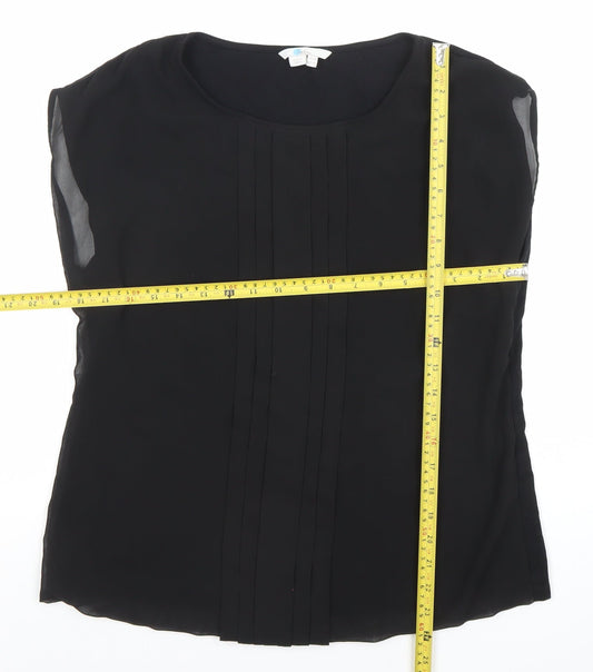 Boden Womens Black Size 14 Sleeveless Tunic Blouse