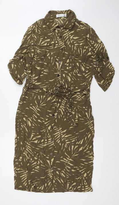 Artigiano Women’s Green Shirt Dress Size 12 Viscose Midi Casual