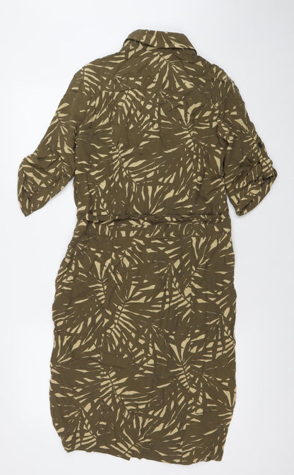 Artigiano Women’s Green Shirt Dress Size 12 Viscose Midi Casual