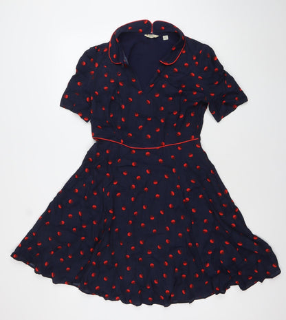 Jack Wills Women’s Blue Polka Dot Fit & Flare Dress UK 10