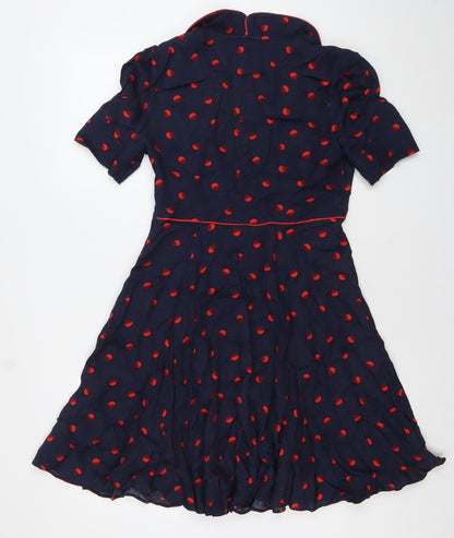 Jack Wills Women’s Blue Polka Dot Fit & Flare Dress UK 10