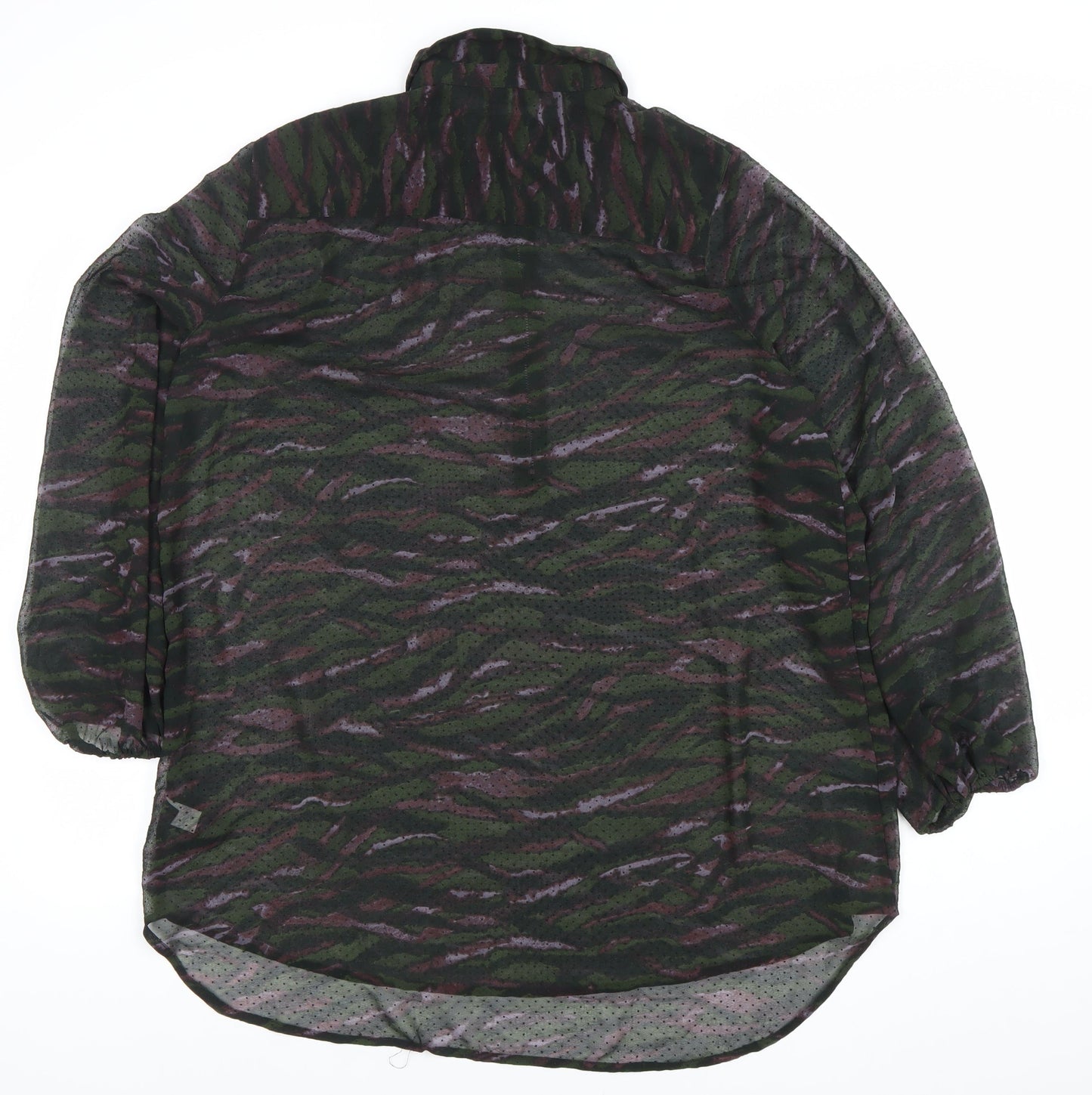 Next Womens Camouflage Print Sheer Tunic Blouse Size 18