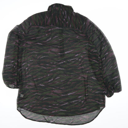 Next Womens Camouflage Print Sheer Tunic Blouse Size 18