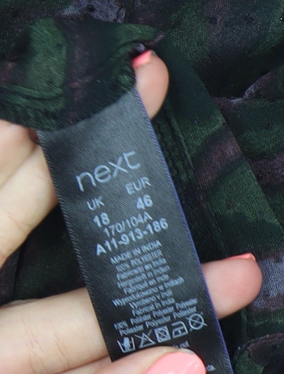 Next Womens Camouflage Print Sheer Tunic Blouse Size 18