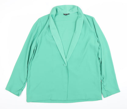 Topshop Women’s Green Size 12 Shawl Collar Blazer Jacket