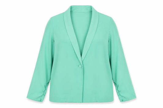Topshop Women’s Green Size 12 Shawl Collar Blazer Jacket