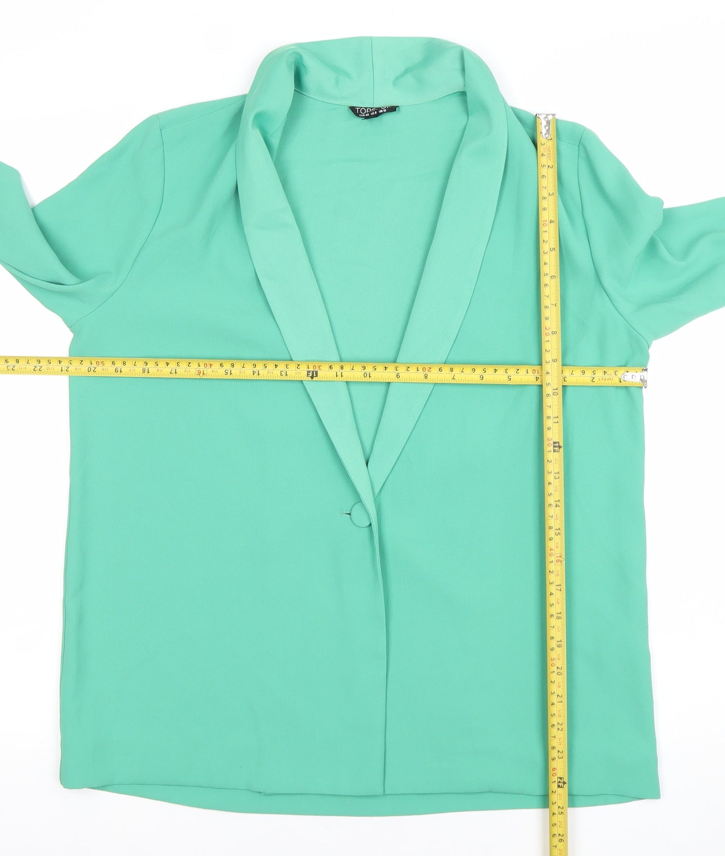 Topshop Women’s Green Size 12 Shawl Collar Blazer Jacket