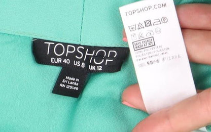 Topshop Women’s Green Size 12 Shawl Collar Blazer Jacket