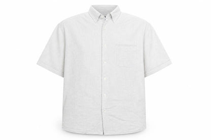Marks and Spencer Mens Grey XL Striped Cotton Button-Up Shirt