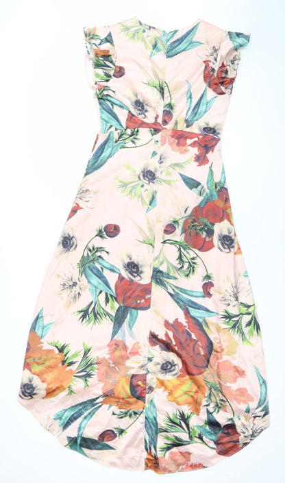 Splash Womens Multicoloured Floral Sheath Dress Size 8 V-Neck Sleeveless