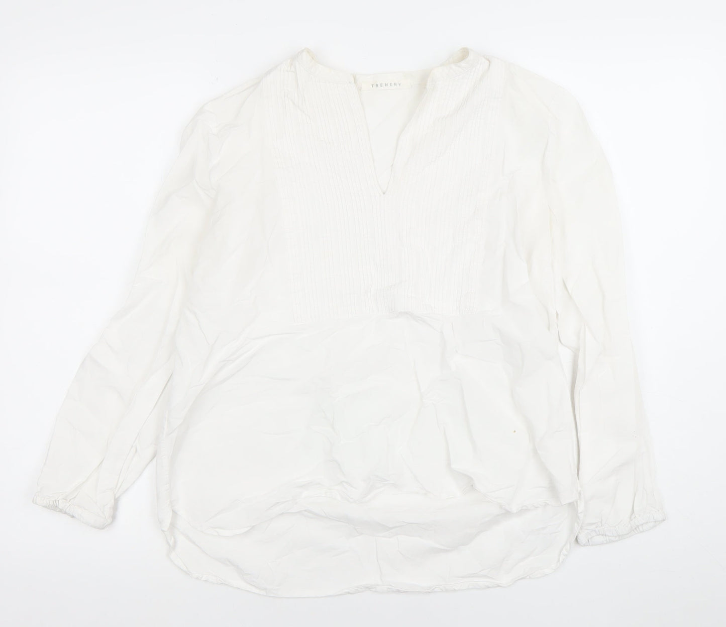 Trenery Women’s White Linen Cotton Long Sleeve Tunic Blouse S