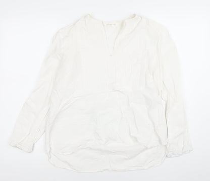 Trenery Women’s White Linen Cotton Long Sleeve Tunic Blouse S