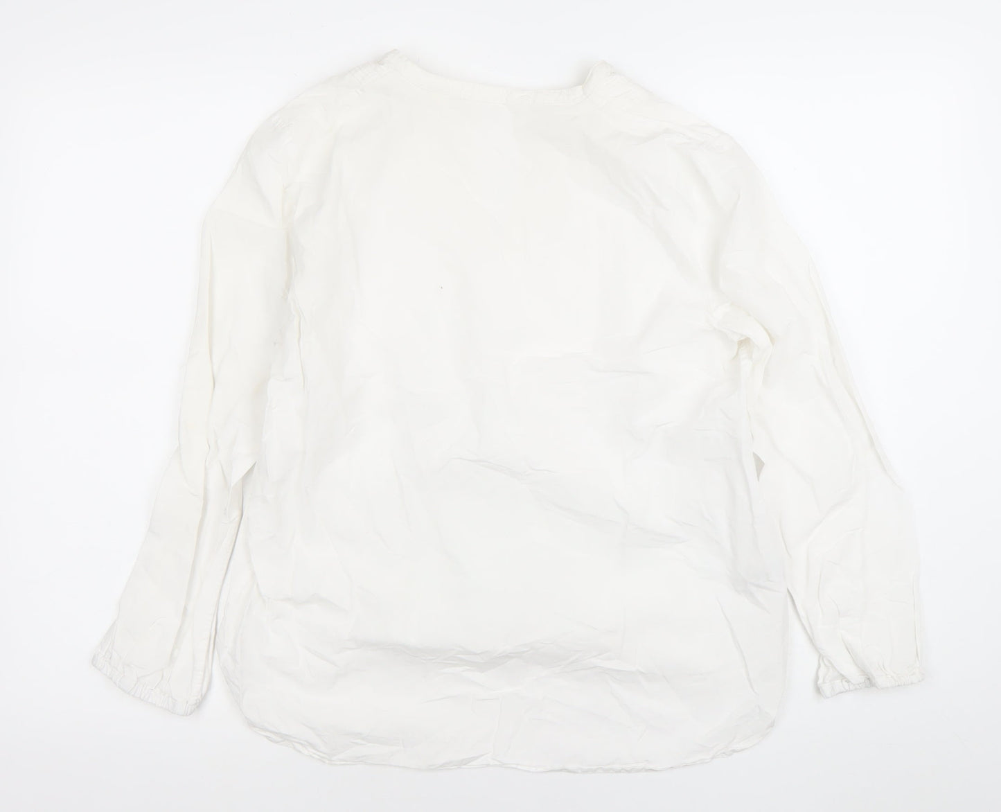 Trenery Women’s White Linen Cotton Long Sleeve Tunic Blouse S