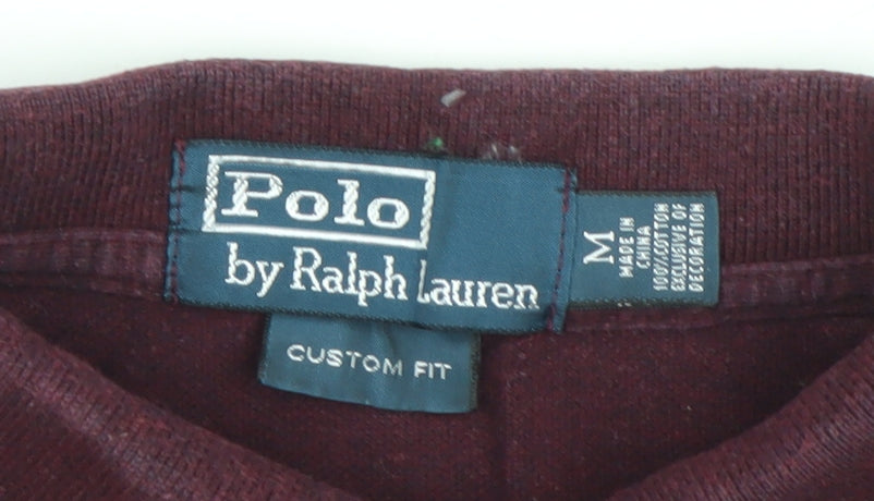 Ralph Lauren Men’s Red Polo Shirt M Custom Fit Short Sleeve Cotton