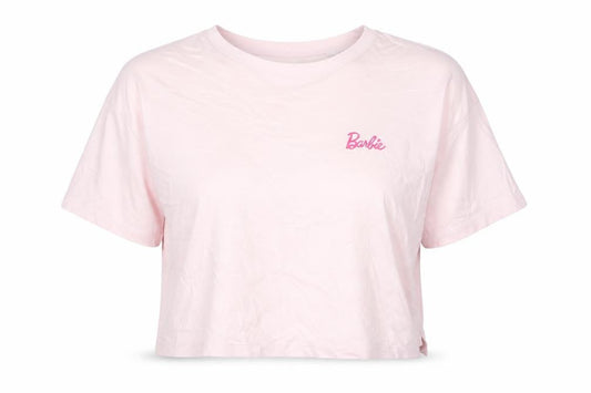 H&M Women Barbie Pink Cotton Cropped T-Shirt Size 12