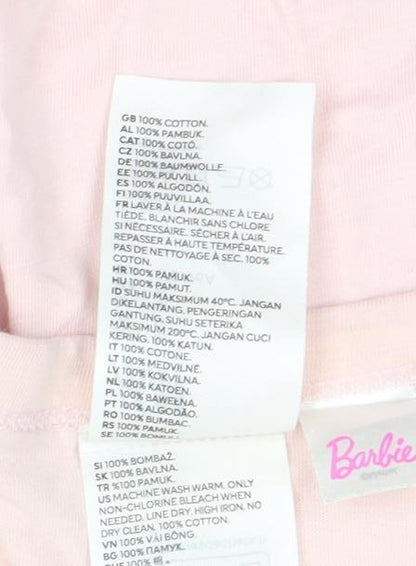H&M Women Barbie Pink Cotton Cropped T-Shirt Size 12