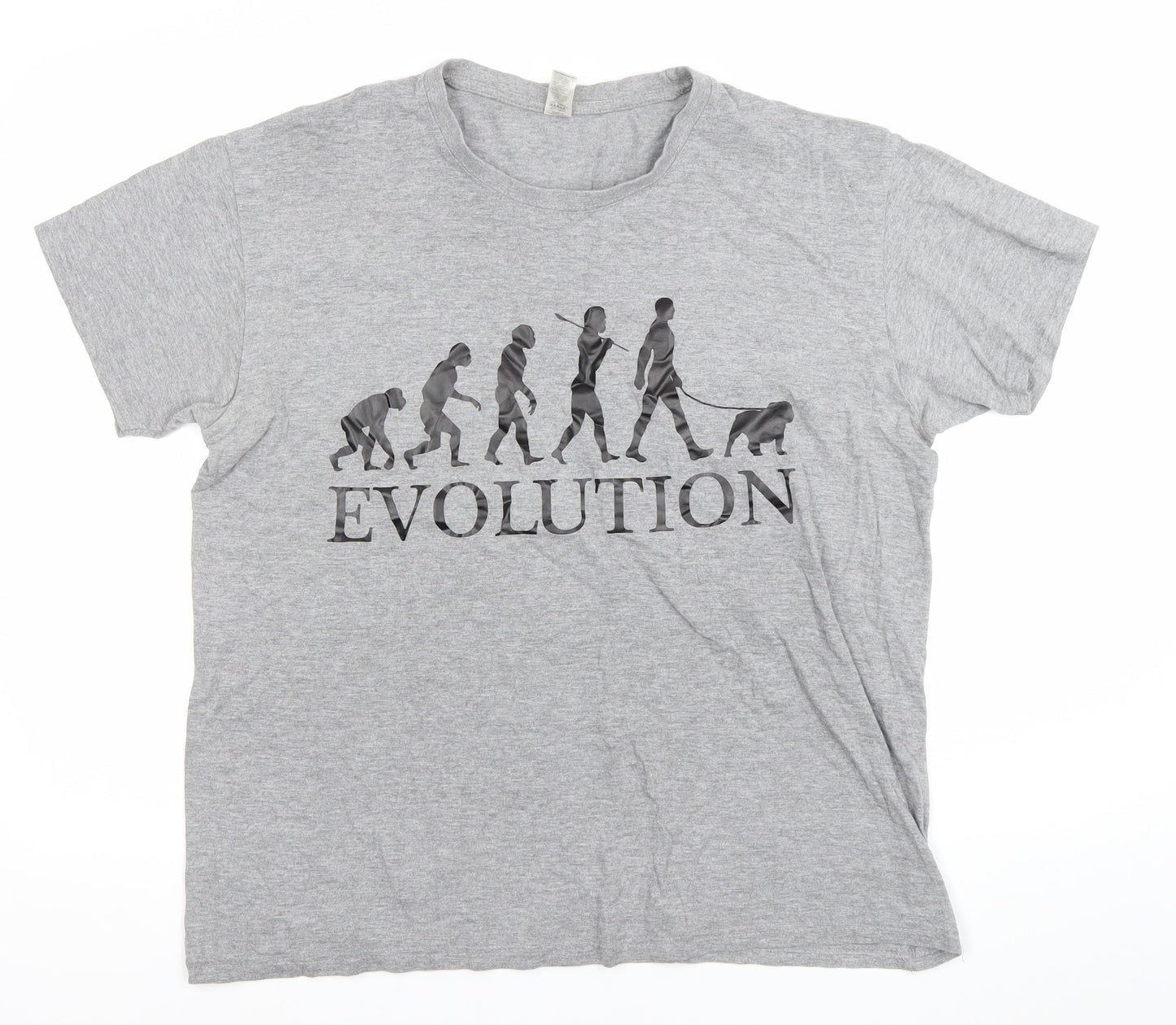 Imperial Men's Grey Evolution Funny Graphic T-Shirt Size L