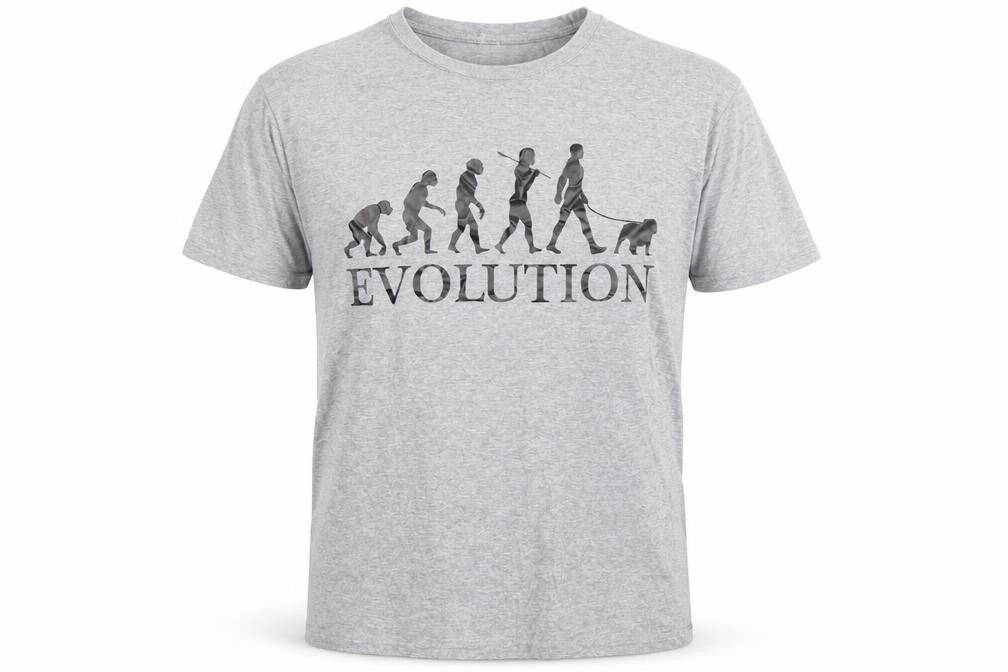Imperial Men's Grey Evolution Funny Graphic T-Shirt Size L