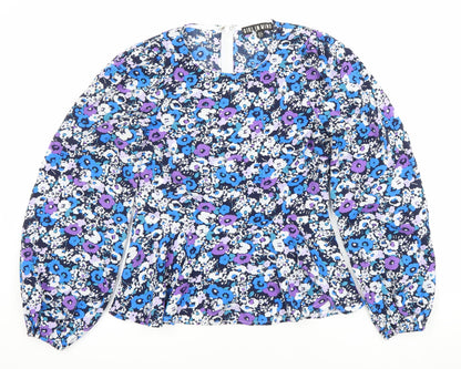 Girl In Mind Womens Multicoloured Floral Blouse UK 8 Long Sleeve