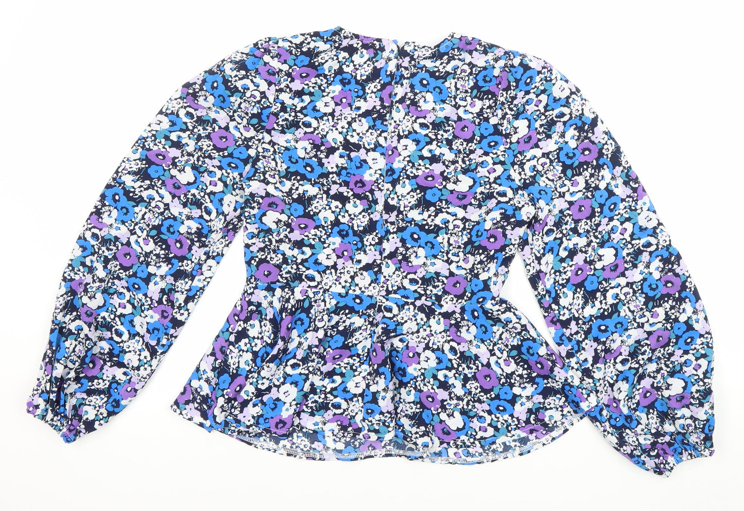 Girl In Mind Womens Multicoloured Floral Blouse UK 8 Long Sleeve