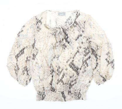 Wallis Womens Multicoloured Snake Print Tunic Blouse S 3/4 Sleeve