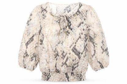 Wallis Womens Multicoloured Snake Print Tunic Blouse S 3/4 Sleeve
