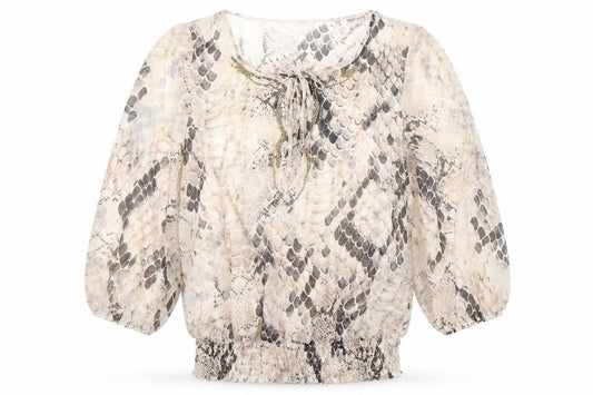 Wallis Womens Multicoloured Snake Print Tunic Blouse S 3/4 Sleeve