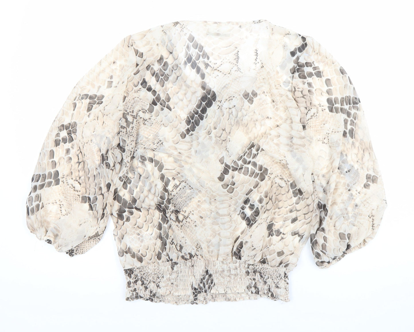 Wallis Womens Multicoloured Snake Print Tunic Blouse S 3/4 Sleeve