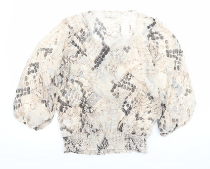 Wallis Womens Multicoloured Snake Print Tunic Blouse S 3/4 Sleeve