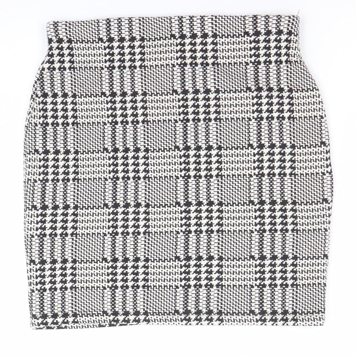 New Look Women’s Black White Check Pencil Skirt Size 10